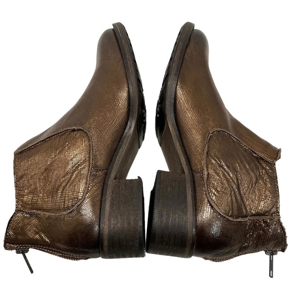 Modern Vintage Lucille Bronze Metallic Leather Burnished Ankle Boots Womens 39.5 - Picture 8 of 12